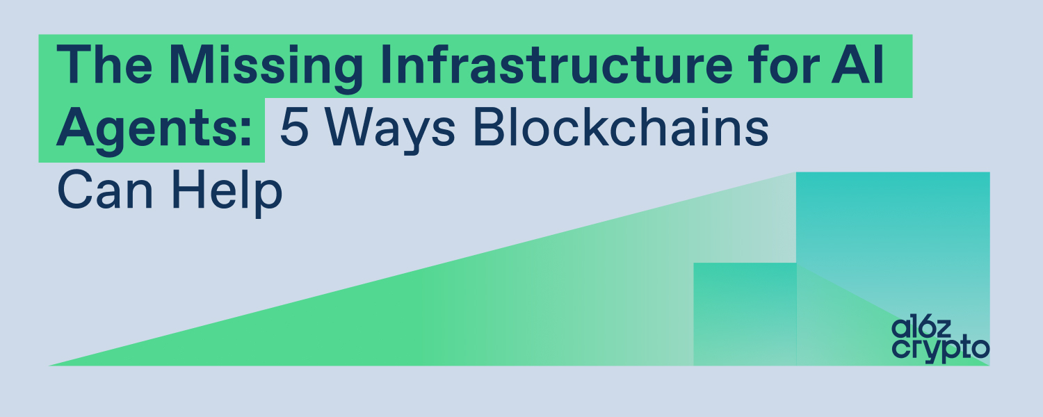 Ảnh cover tweet a16z crypto về 5 cách blockchains giúp AI agents
