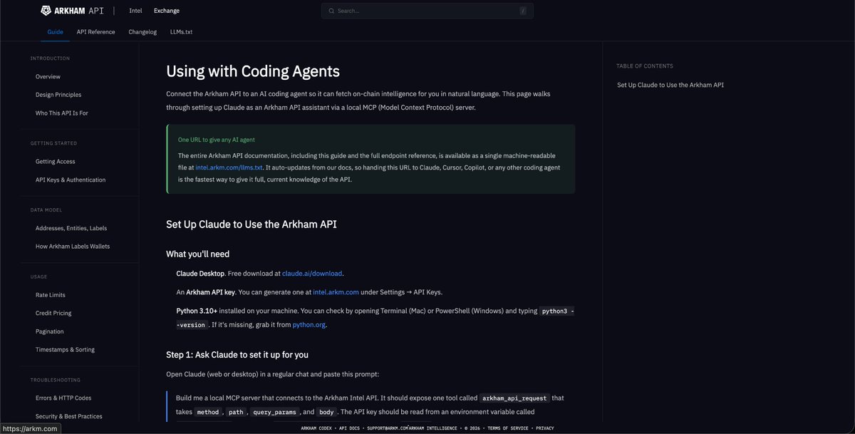 Tổng quan thread hướng dẫn dùng Arkham API với AI Agents