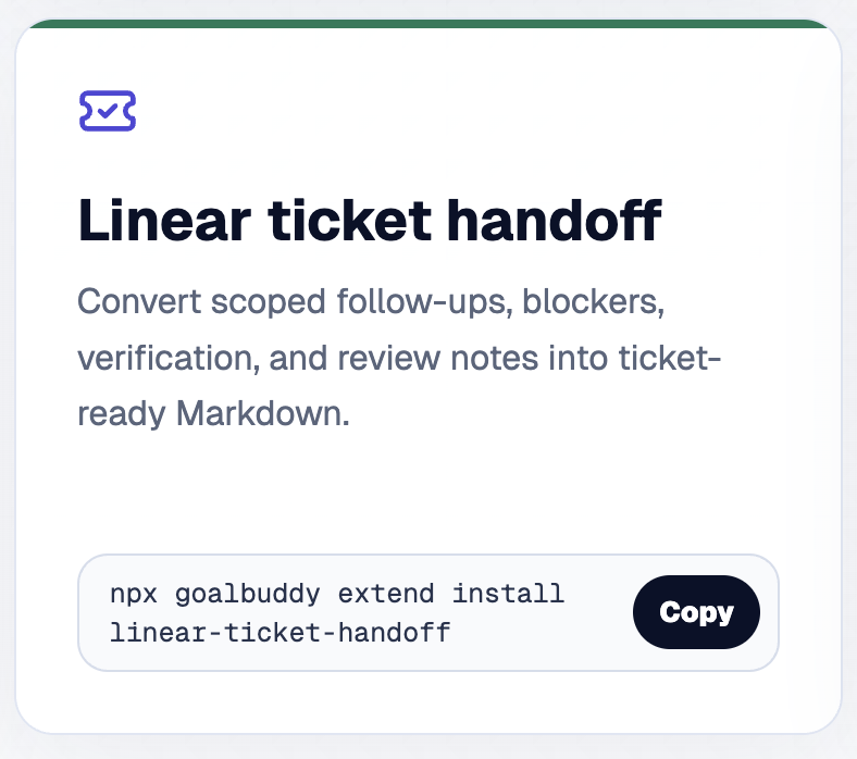 Goal Buddy Linear integration