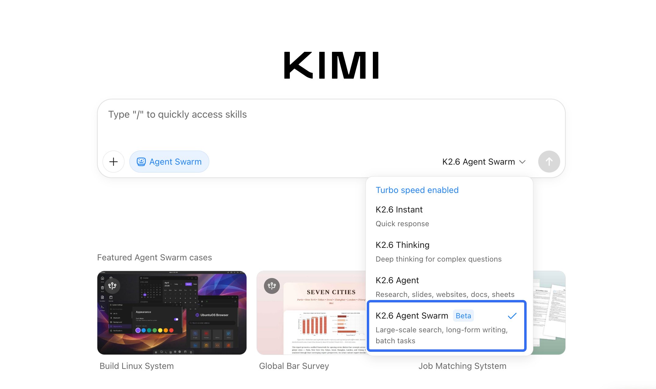 Kimi try it screenshot