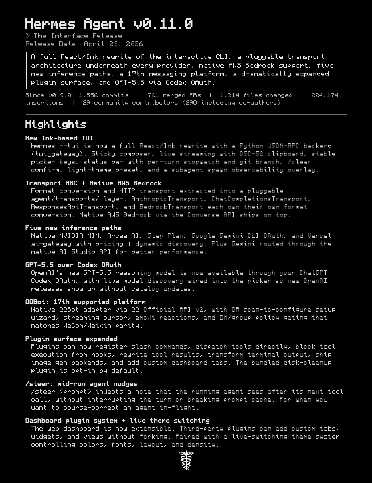 Hermes Agent release note image
