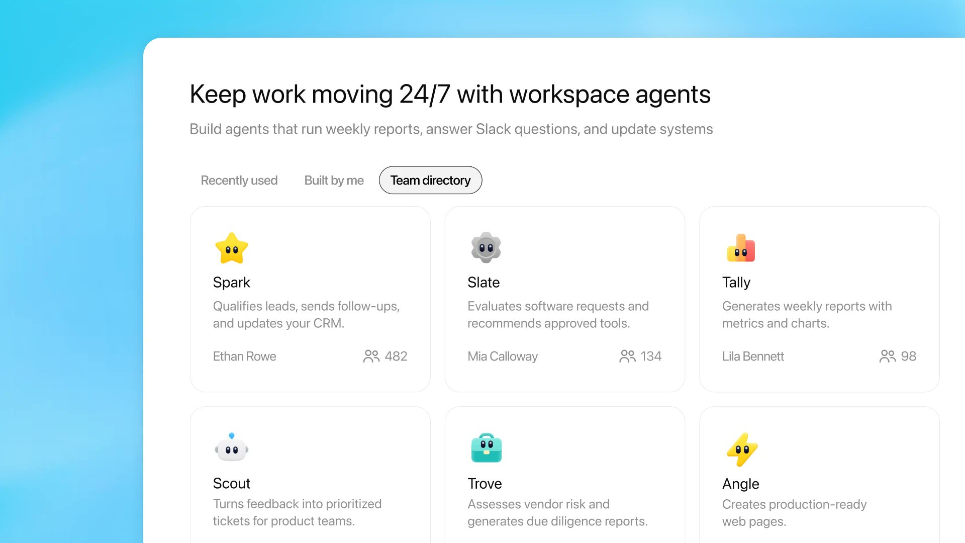 OpenAI workspace agent builder